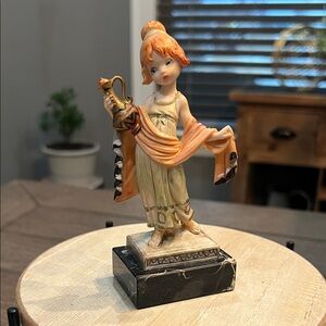 Vintage Fontanini Depose Italy 444 Girl with Urn  Figurine 5.5 Marble Base
